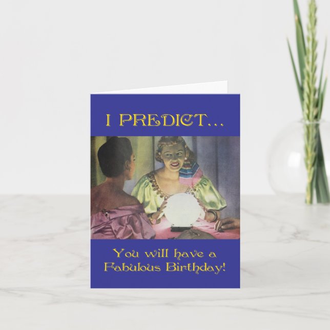 Cartão Vintage Fortune Teller Women Aniversário (Frente)