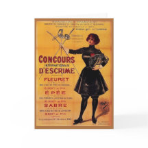 Vintage French Fencing Competition Ad Note Card