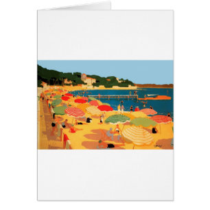 Cartão Vintage French Riviera Beach