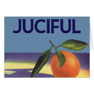 Cartão Vintage Fruta Crate Label Art, Laranjas Juciosas