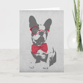Cartão Vintage Funny French Buldog