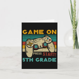 Cartão Vintage Game On Press Start 5 Grade Gamer Byck T