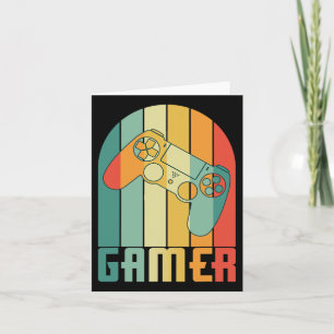 Cartão Vintage Gamer Video Game Lover Funny Retro Gaming