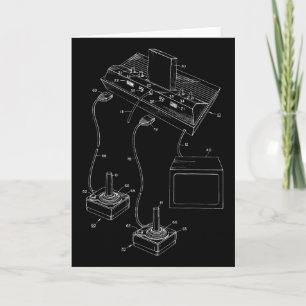 Cartão Vintage Gaming Diagrama - Video Game Joystick Cont