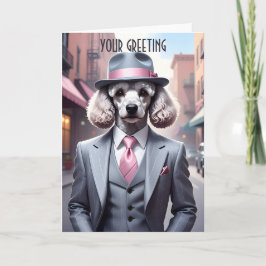 Cartão Vintage Gangster Poodle