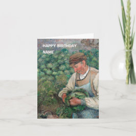Cartão Vintage Gardener Camille Pissarro Aniversário