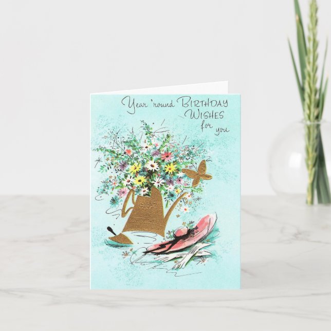 Cartão Vintage Gardening Birthday Card (Frente)