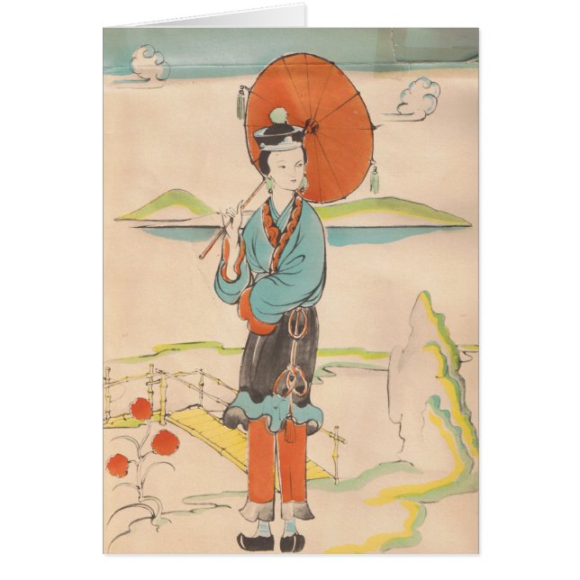 Cartão Vintage Geisha (Frente)