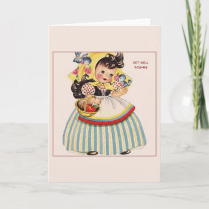 Cartão Vintage Get Well Greeting Card