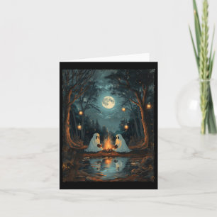 Cartão Vintage Ghost Book Leitura Campanha Gótica Hallowe