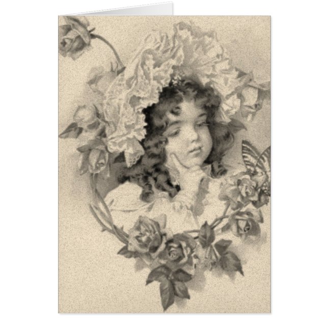Cartão Vintage Girl (Frente)