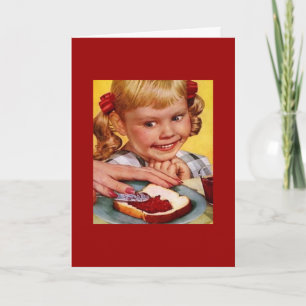Cartão Vintage Girl & Jelly Sandwich