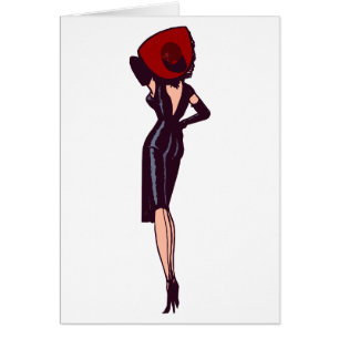 Cartão Vintage Glamor Girl Retro Pinup