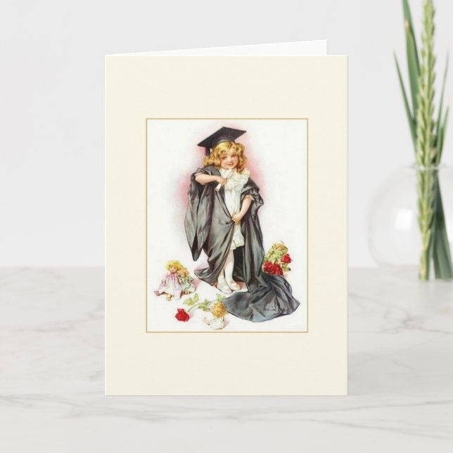 Cartão Vintage Graduation Greeting Card (Frente)
