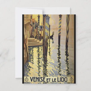 Cartão Vintage Grand Canal Venice Viagem Itália