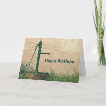Vintage Green Water Pump Photo Birthday
