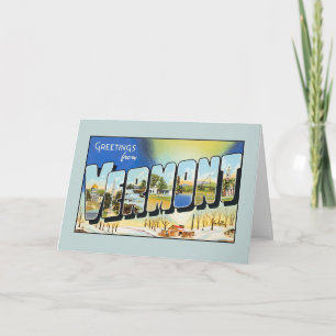 Cartão Vintage greetings from Vermont