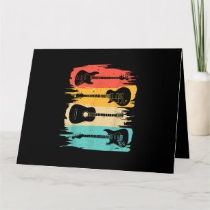 Cartão Vintage Guitar Gift For Men Women Music Banda Guit