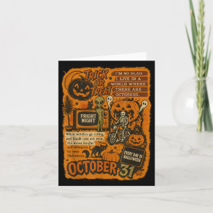 Cartão Vintage Halloween Art Collage 31 de outubro