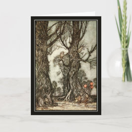 Cartão Vintage Halloween Arthur Rackham A Fada Ball