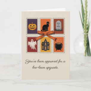 Cartão Vintage Halloween Boo Ghost Foled Card