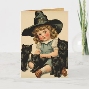 Cartão vintage Halloween cutie no 2, citação engraçada