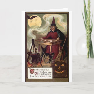 Cartão Vintage Halloween Fortune Teller