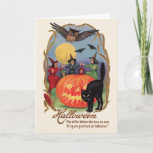 Cartão Vintage Halloween Greeting Card