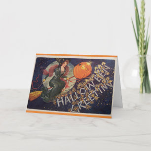 Cartão Vintage Halloween - If the Broom Fits, Fly It!,