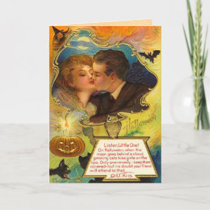 Cartão Vintage Halloween Kiss