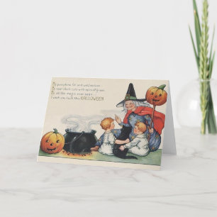 Cartão Vintage Halloween Luck Greeting Card