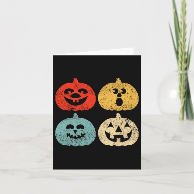 Cartão Vintage Halloween Pumpkin Mulheres (Frente)
