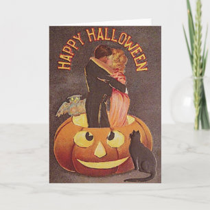 Cartão Vintage Halloween Romance Greeting Card