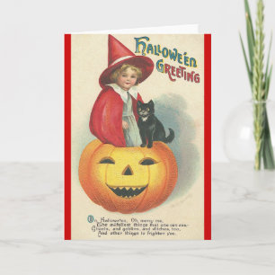 Cartão Vintage Halloween Saudação