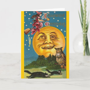 Cartão Vintage - Halloween - Saudações de Halloween