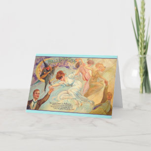 Cartão Vintage Halloween Solteiro Dance Greeting Card