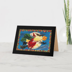 Cartão Vintage Halloween Spirit Witcard