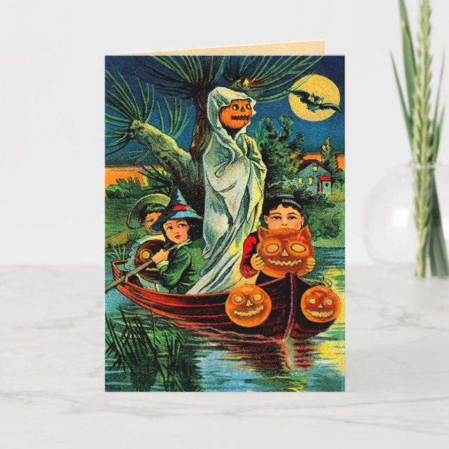 Cartão Vintage Halloween Spooky (Frente)