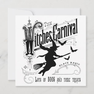Cartão Vintage Halloween Witch
