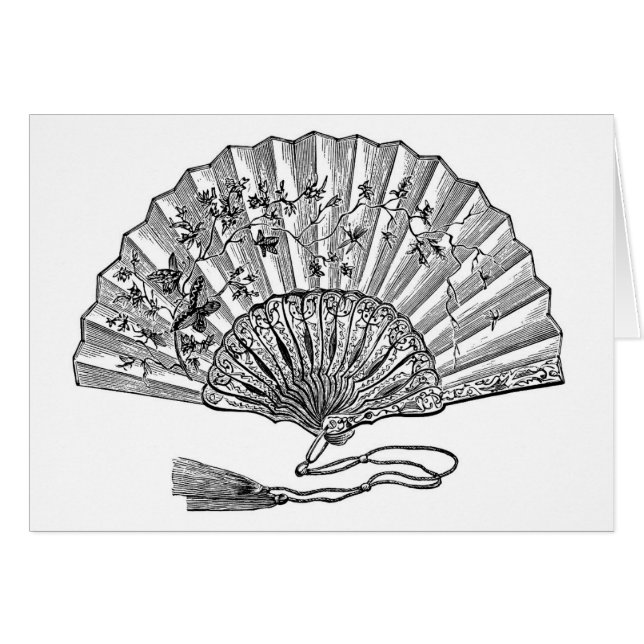 Cartão Vintage Hand Fan (Frente Horizontal)
