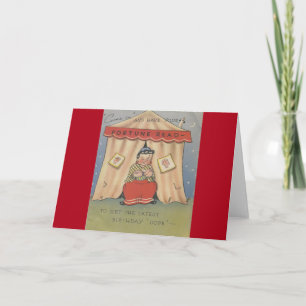 Cartão Vintage Happy Birthday Fortune Teller