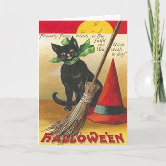 Cartão Vintage Happy Halloween - Poster (Frente)