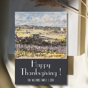 Cartão Vintage Happy Thankspout em Proveniência