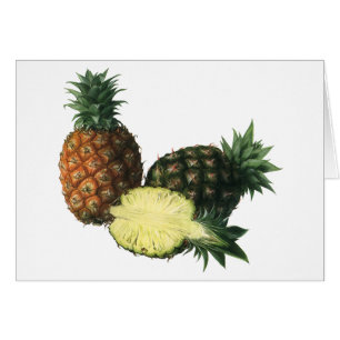 Cartão Vintage Hawaiian Pineapple, Organic Comida Fruta