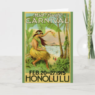 Cartão Vintage Hawaiian Travel