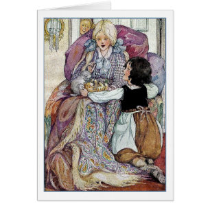 Cartão Vintage - Heidi, Clara e os gatinhos,