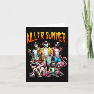 Cartão Vintage Horror Summer Vibes Dia de as Bruxas engra