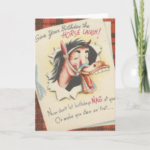 Cartão Vintage "Horse" Aniversário