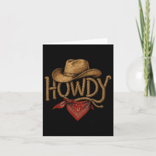 Cartão Vintage Howdy Cowboy Retro Western Howdy Cowboy