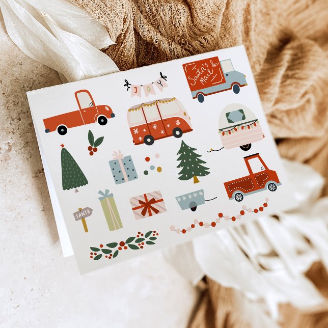 Cartão Vintage Illustration Merry Christmas Holiday (Criador carregado)